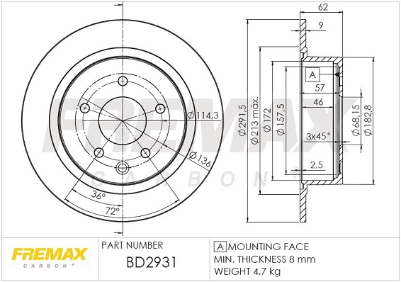 Диск тормозной FREMAX BD-2931