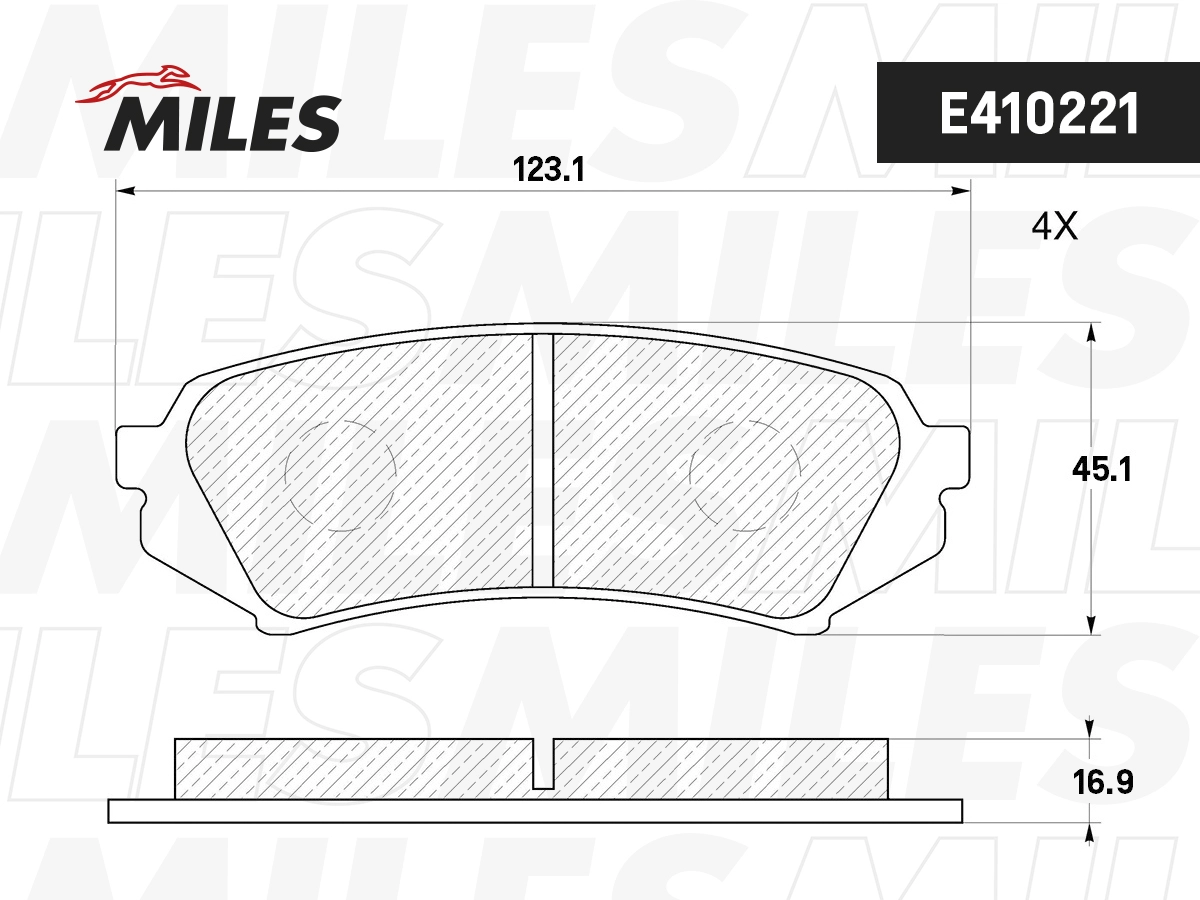 Колодки тормозные MILES E410221