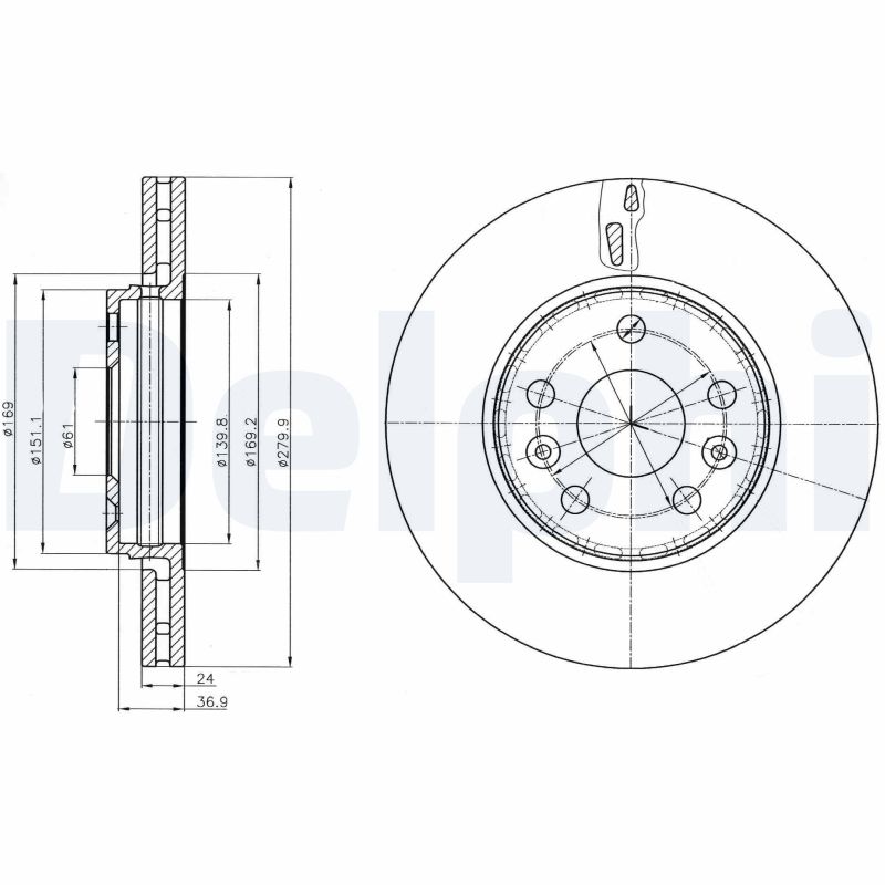 Диск тормозной DELPHI BG4317C