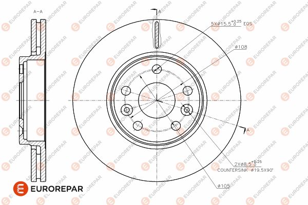 Диск тормозной EUROREPAR 1642764780