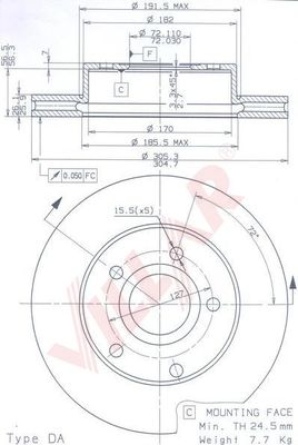 Диск тормозной VILLAR 628.1214