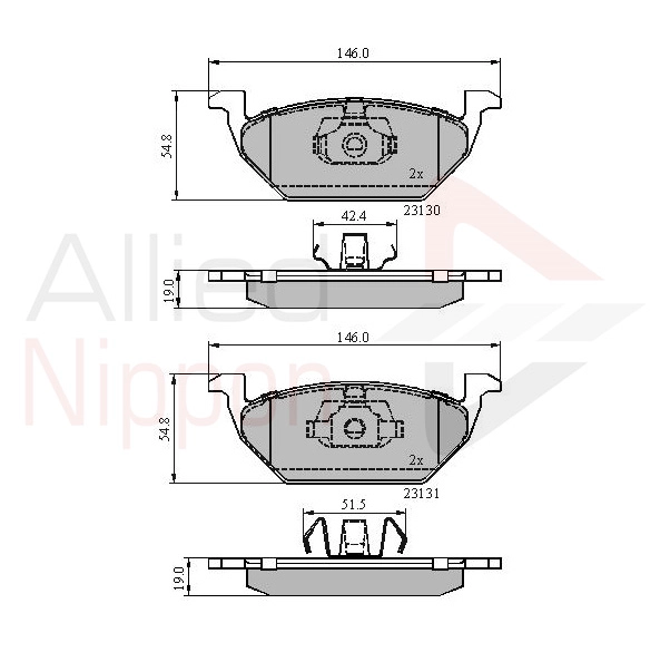 Колодки тормозные дисковые ALLIED NIPPON ADB0889