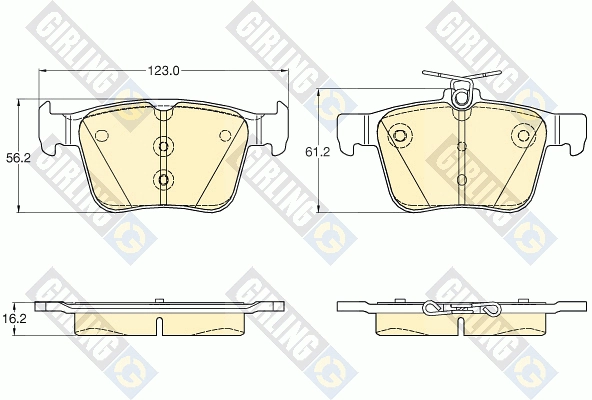 Колодки тормозные дисковые комплект GIRLING 6119572
