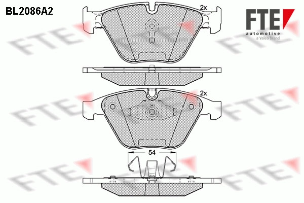 Комплект тормозных колодок дисковый тормоз FTE BL2086A2