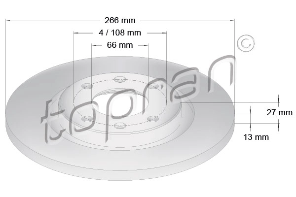 Brake disc HANS PRIES/TOPRAN 722456