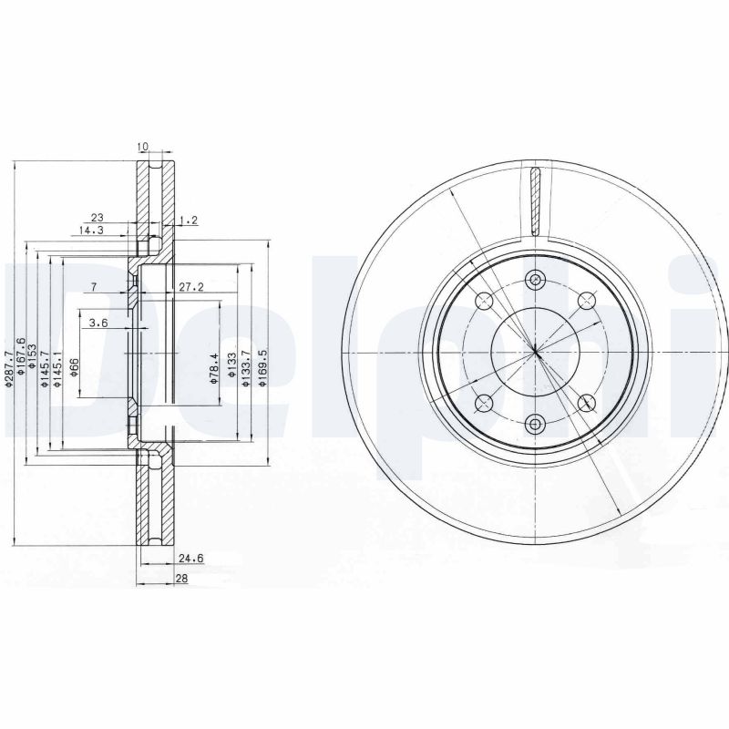 Диск тормозной DELPHI BG3675
