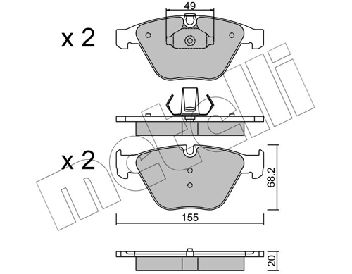 Колодки тормозные METELLI 2205589