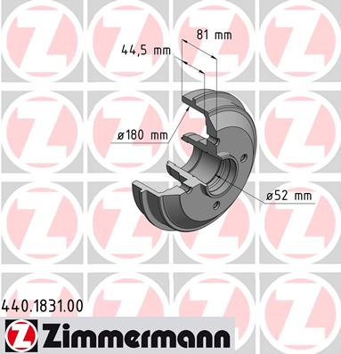 Барабан тормозной ZIMMERMANN 440.1831.00