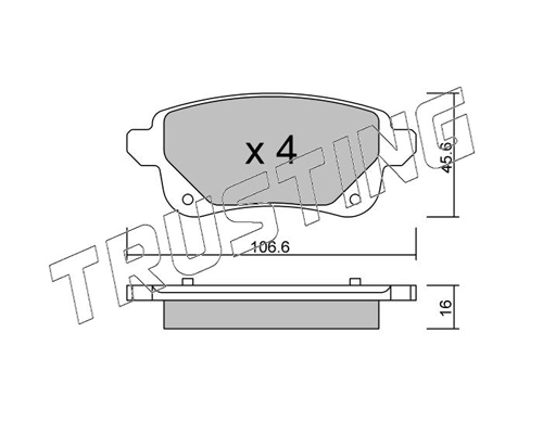 Комплект тормозных колодок дискового тормоза TRUSTING 1112.0