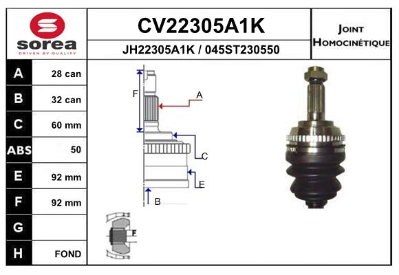 Шрус EAI CV22305A1K