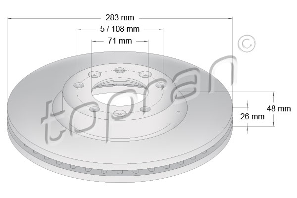 Brake disc HANS PRIES/TOPRAN 721173