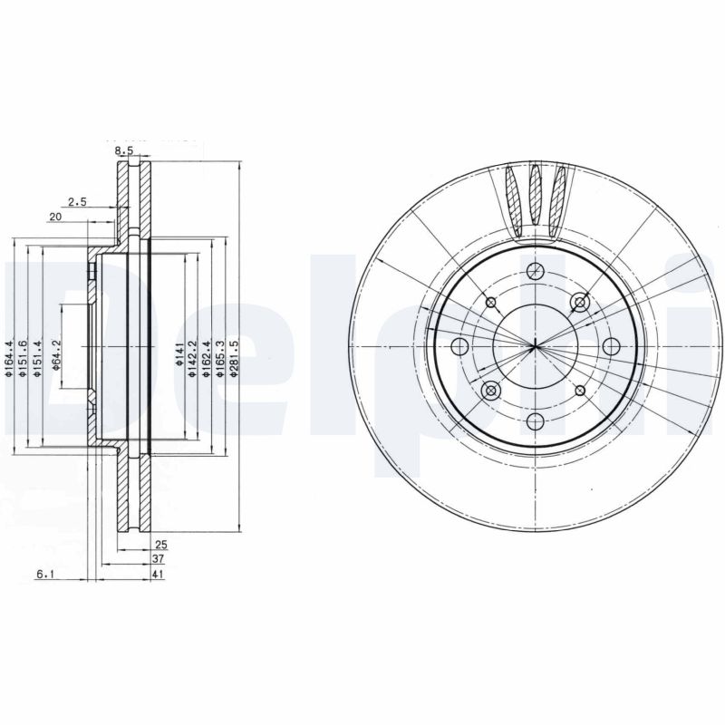 Диск тормозной DELPHI BG3516