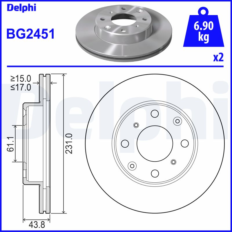Диск тормозной DELPHI BG2451