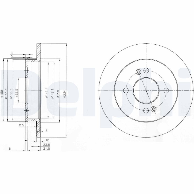 Диск тормозной DELPHI BG3981