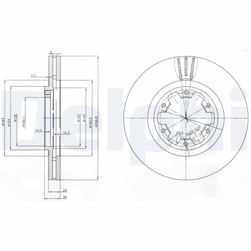 Диск тормозной DELPHI BG3972