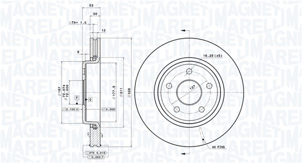 Тормозной диск MAGNETI MARELLI 360406089201