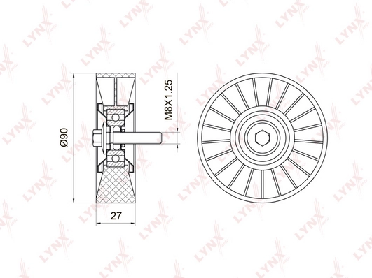 Ролик LYNXAUTO PB7018