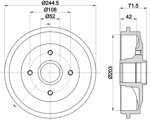 Тормозной барабан HELLA/BEHR/PAGID 8DT355300591