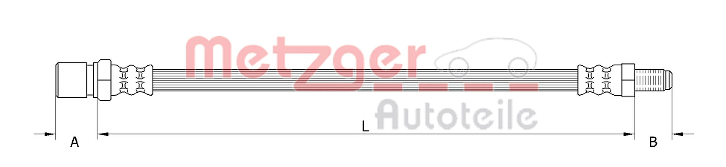 Шланг тормозной METZGER 4118575