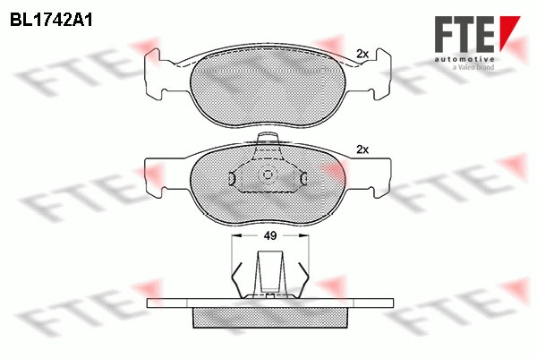 Колодки тормозные дисковые FTE BL1742A1