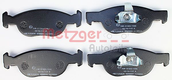 Колодки тормозные дисковые METZGER 1170390