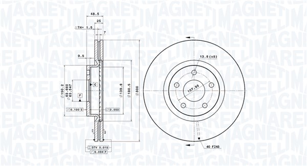 Диск тормозной MAGNETI MARELLI 360406026401