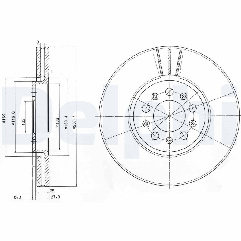 Диск тормозной DELPHI BG3035