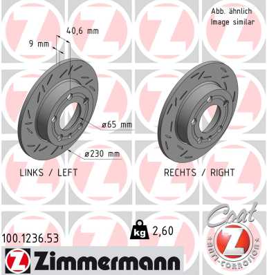 Диск тормозной ZIMMERMANN 100.1236.53
