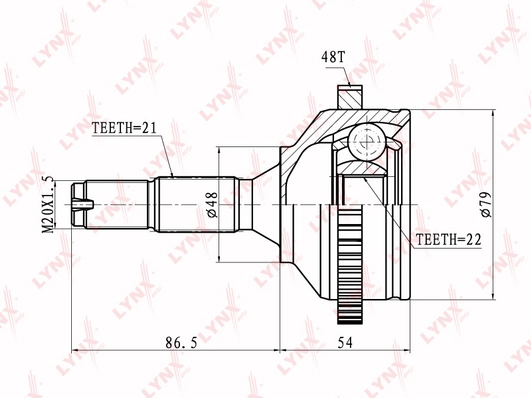 Шрус LYNXAUTO CO6114A