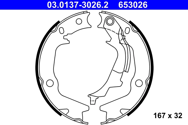 Колодки тормозные барабанные ATE 03.0137-3026.2