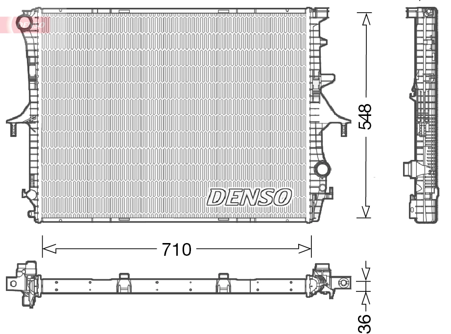 Радиатор системы охлаждения DENSO DRM02026