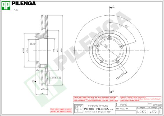Диск тормозной PILENGA V272