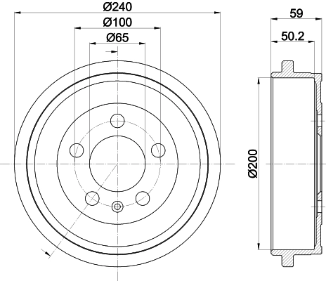 Тормозной барабан HELLA/BEHR/PAGID 8DT355300371