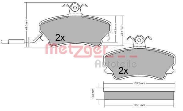 Колодки тормозные дисковые METZGER 1170677