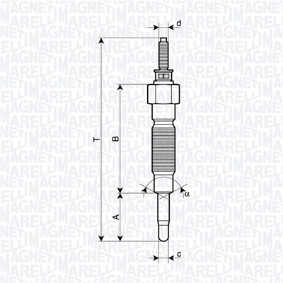 Uc72a свеча накала mitsu pajero 2.8td 4m40 94-00 MAGNETI MARELLI 062900132304
