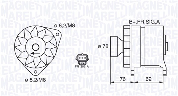 Генератор MAGNETI MARELLI 063380010010