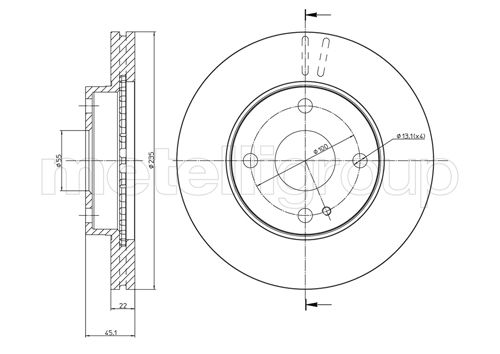 Диск тормозной METELLI 23-0617