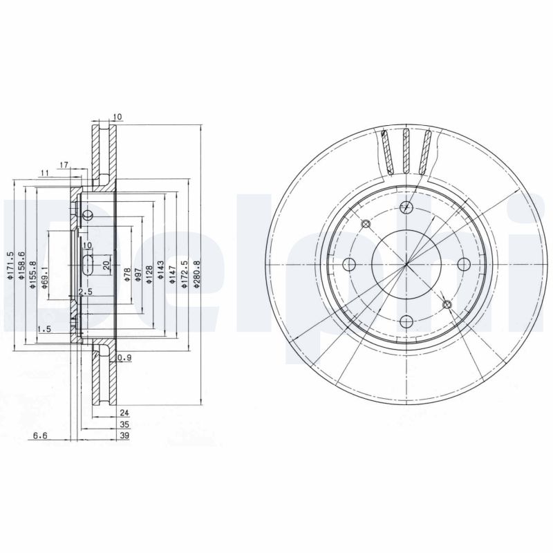 Диск тормозной DELPHI BG3501