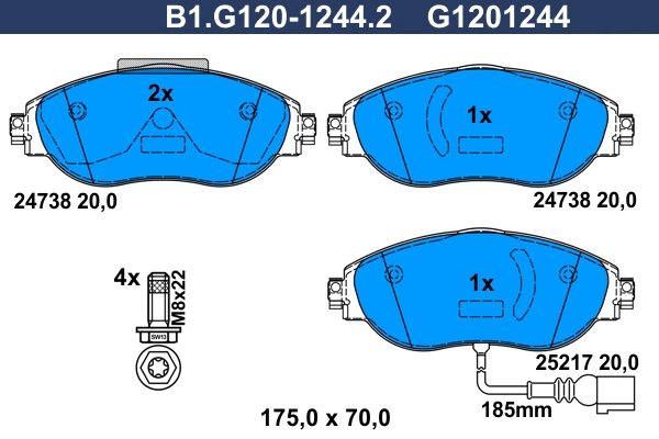Колодки тормозные дисковые GALFER B1G12012442