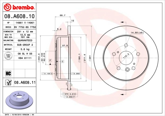 Диск тормозной AP 14961V