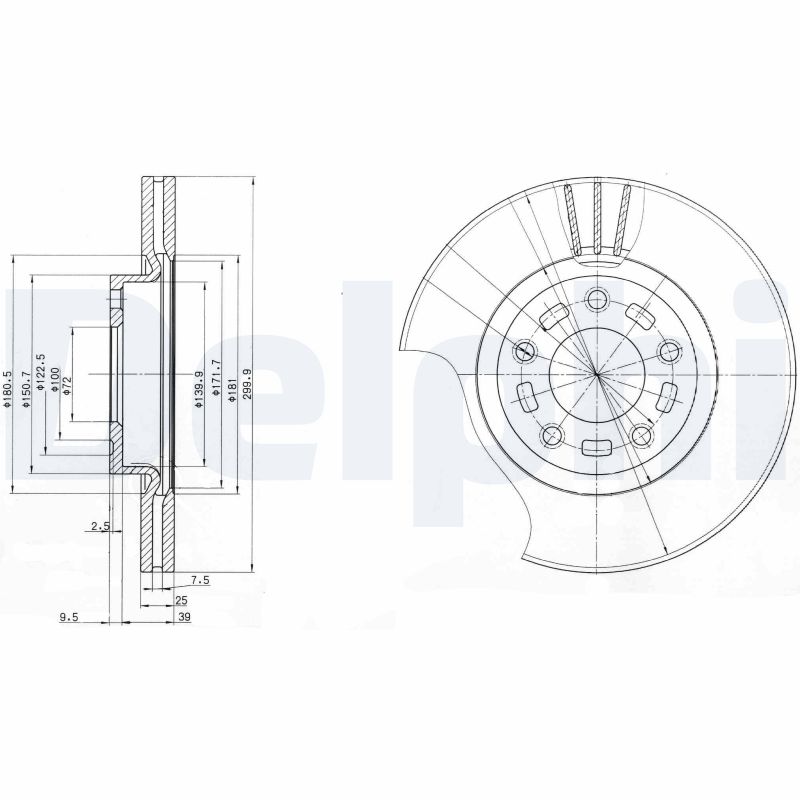 Диск тормозной DELPHI BG3928