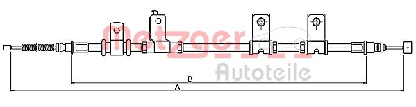 Трос стояночного тормоза METZGER 17.3504A