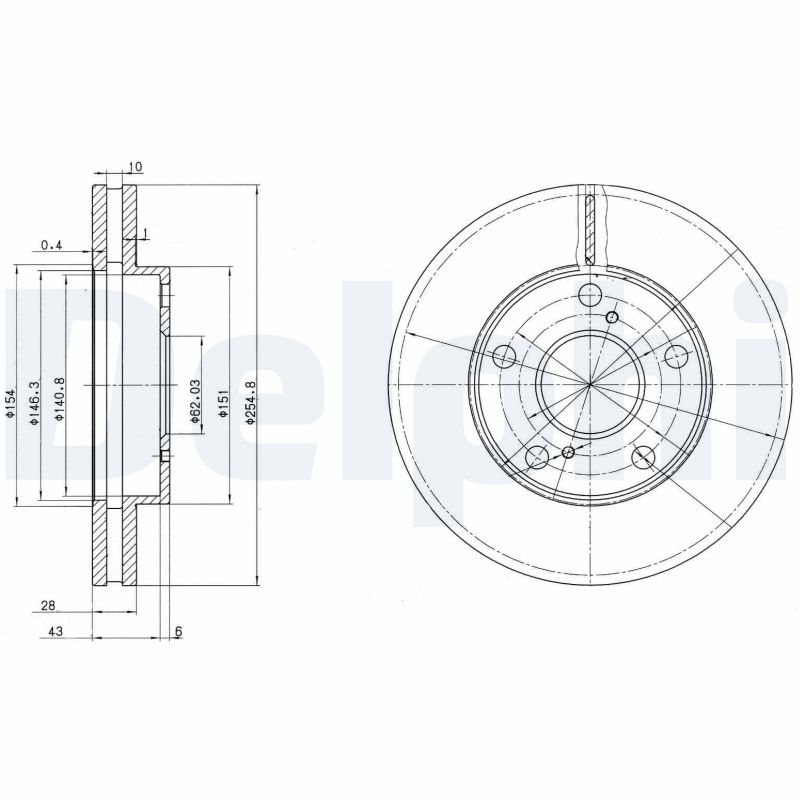 Диск тормозной DELPHI BG3177