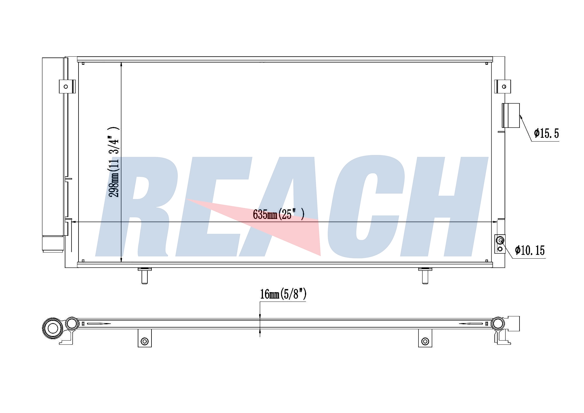 Радиатор кондиционера REACH 1.31.3689.PD