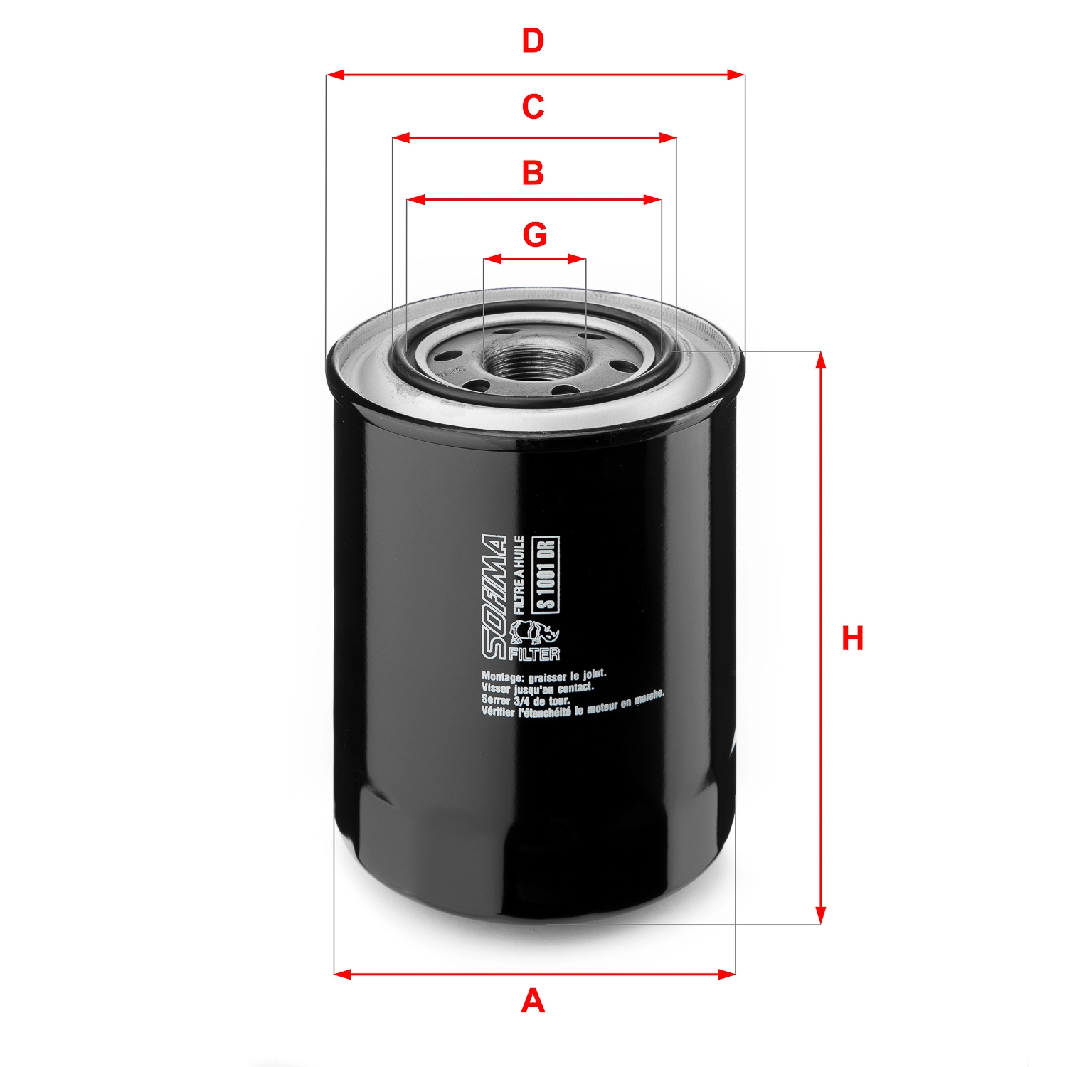 Фильтр масляный SOFIMA S 1001 DR