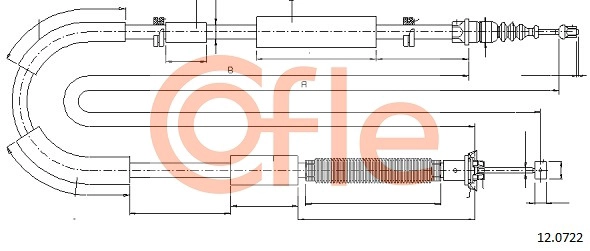 Трос стояночного тормоза COFLE 12.0722