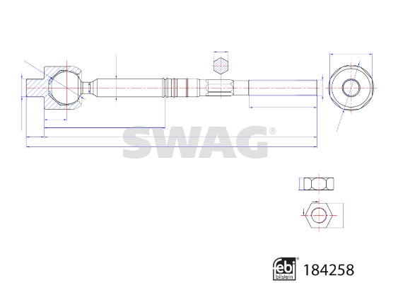 Inner tie rod SWAG 33109334
