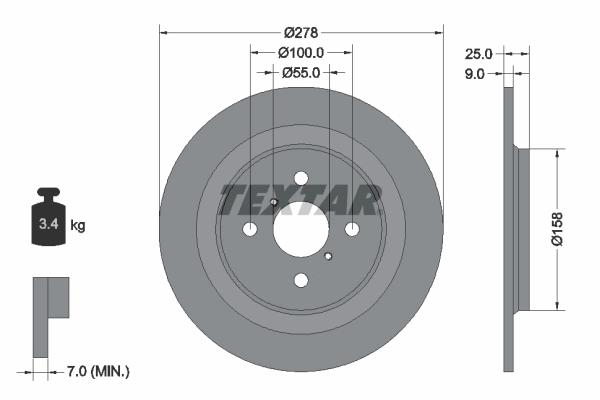 Диск тормозной TEXTAR 92161903