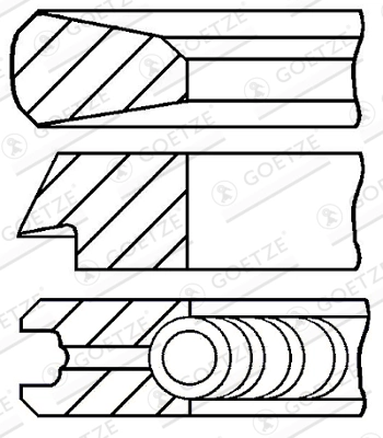 Кольца поршневые GOETZE ENGINE 08-119800-00