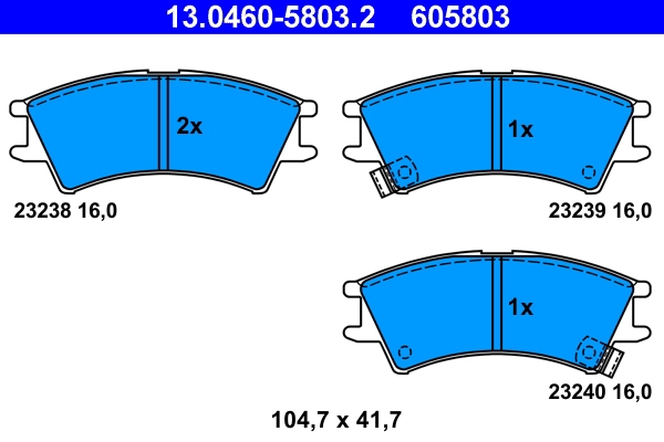 Колодки тормозные дисковые ATE 13.0460-5803.2